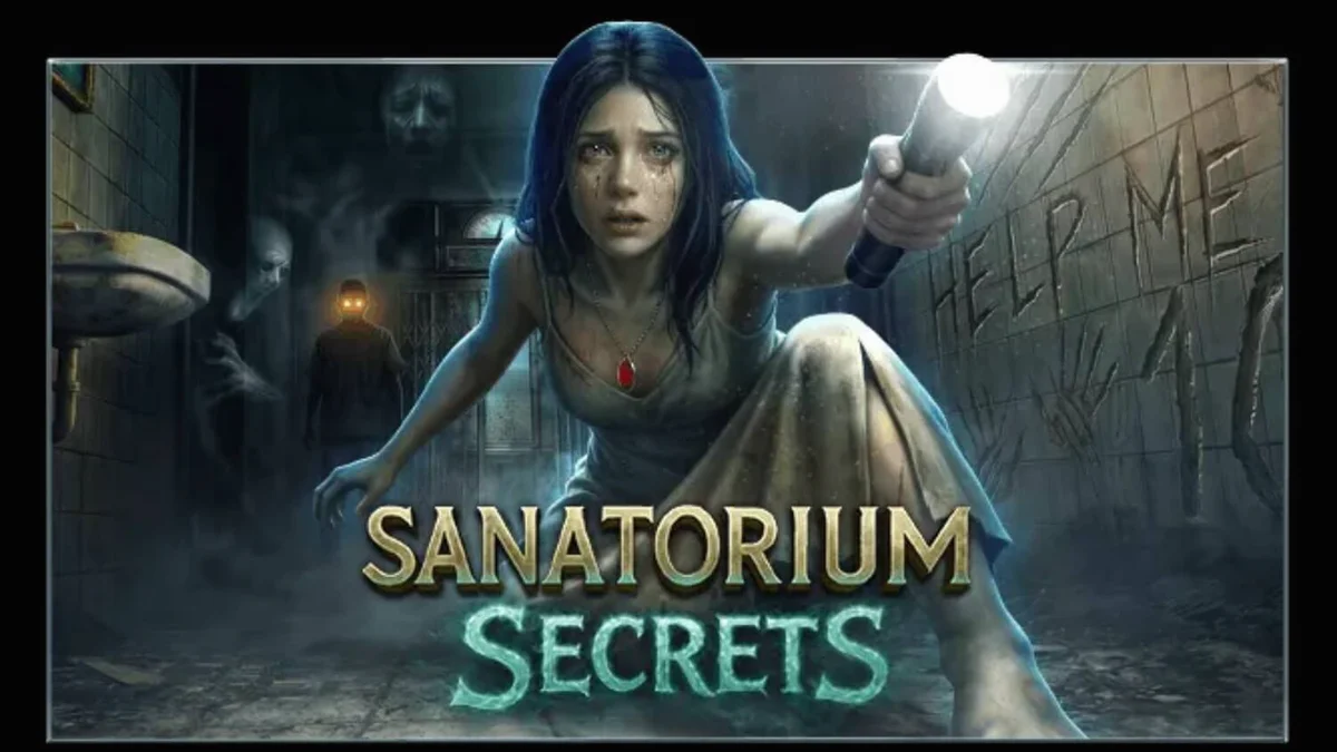 Cenário sombrio e misterioso do slot Sanatorium Secrets com elementos de horror